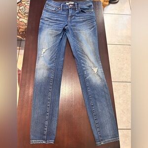Madewell Blue Distressed Skinny Jeans